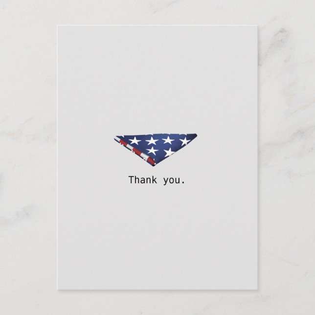 Simple folded American flag veterans design Postcard (Front)