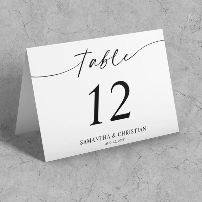 Simple Folded Tent Wedding Table Number card (Creator Uploaded)
