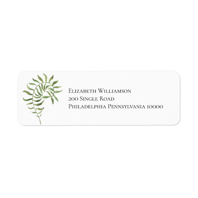 Simple Foliage Bride Label (Front)