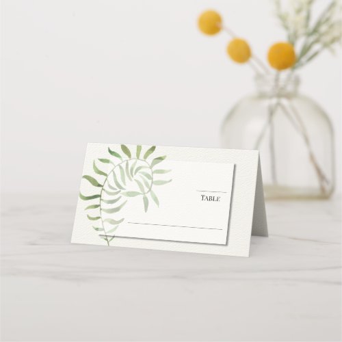 Simple Foliage  Fern  Greenery Wedding Design Place Card