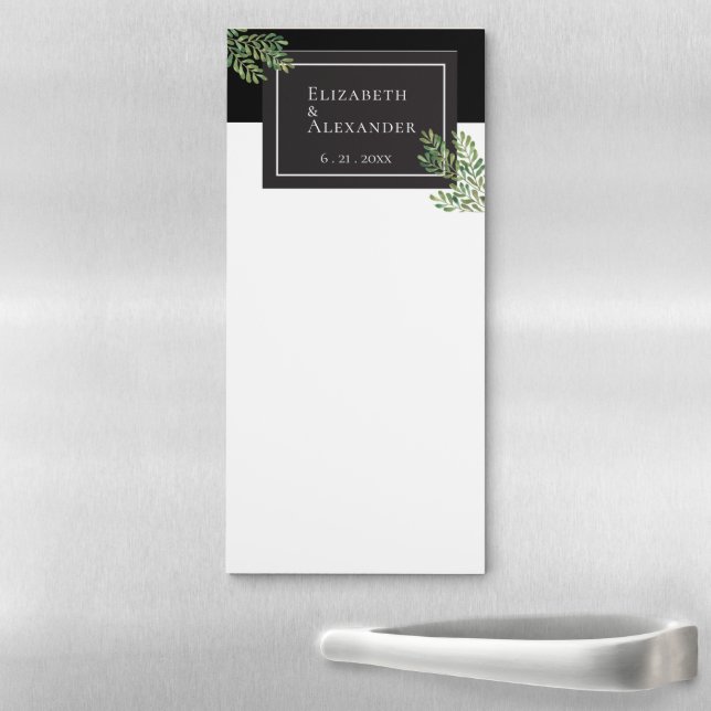 Simple Foliage   Frame Wedding Notes Magnetic Notepad (In Situ)