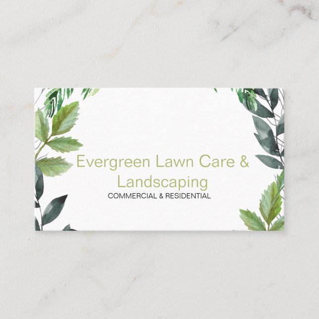 Simple Foliage Landscaping Business Card (Front)