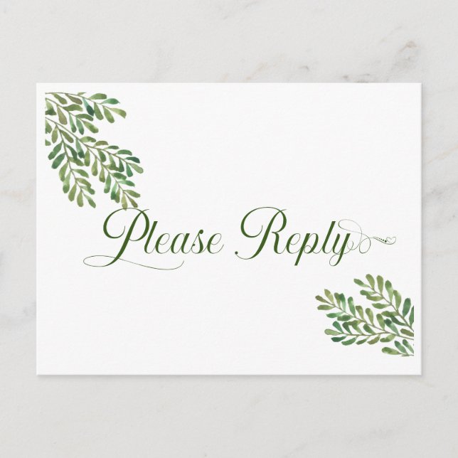 Simple Foliage RSVP Postcard (Front)