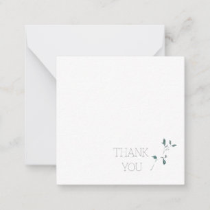 Simple Foliage Thank You Monogram Blank II Note Card
