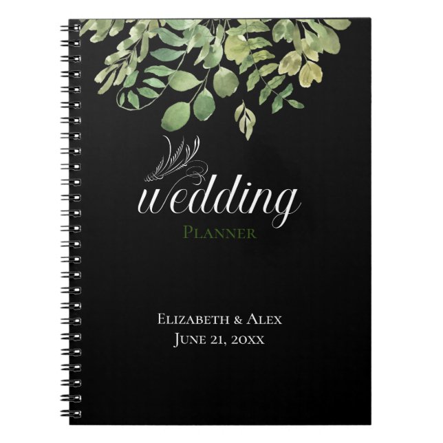 Simple Foliage, Wedding Planner Notebook (Front)