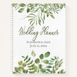Simple Foliage  with Quote   Wedding Planner Notebook