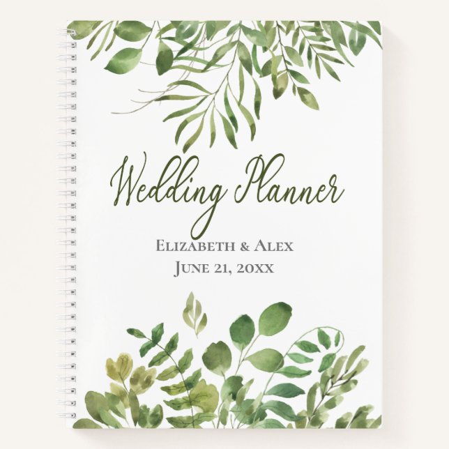 Simple Foliage |with Quote | Wedding Planner Notebook (Front)
