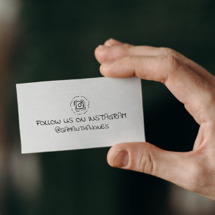 Simple Follow Us on Instagram, Social Media   Rubber Stamp