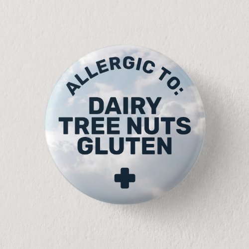 Simple Food Allergy Medical Alert Photo Background Button