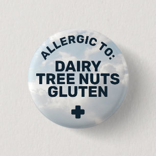 Simple Food Allergy Medical Alert Photo Background Button