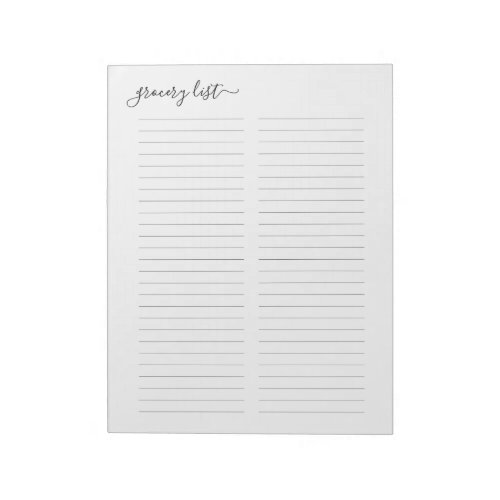 Simple Food  Shopping  Grocery List Notepad