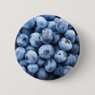 Simple Foodie Blueberry Pattern Button