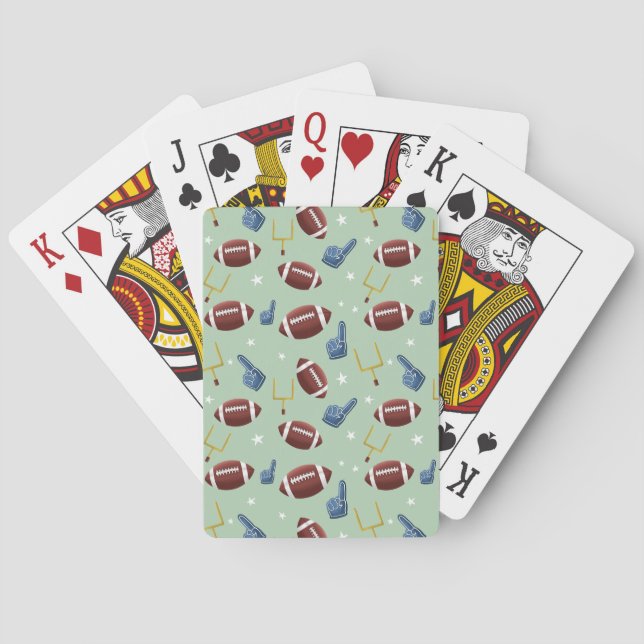 Simple Football Pattern Poker Cards (Back)