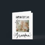Simple for Grandma | Custom Photo Mother's Day Card<br><div class="desc">Add your own photo and special message by clicking personalize. Cute "grandma" script font and hearts Happy Mother's Day Card for Grandma.</div>