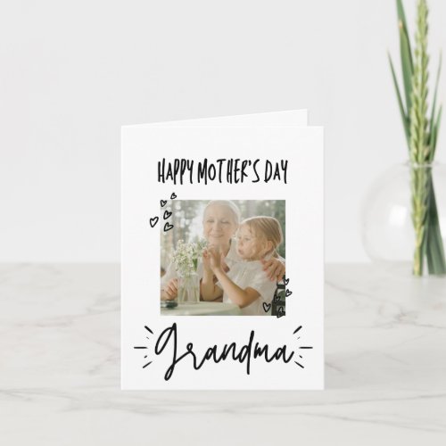 Simple for Grandma  Custom Photo Mothers Day Card