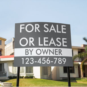 Simple For Sale or Lease by Owner Broker Sign