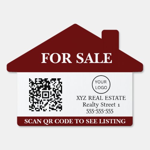 SIMPLE FOR SALE REALTOR SEE QR CODE RED WHITE SIGN