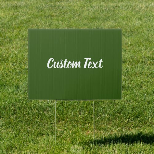Simple Forest Green and White Script Text Template Sign