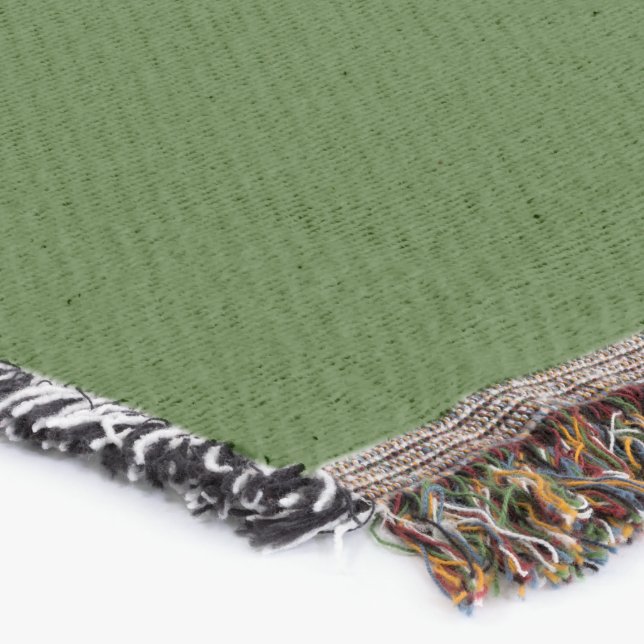 Simple Forest Green Authority® Cotton Throw Blanket (Corner)