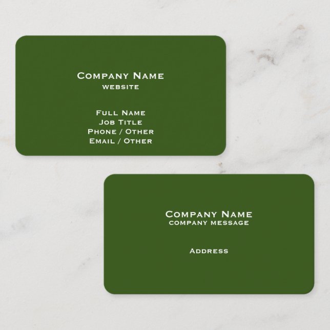 Simple Forest Green Business Card (Front/Back)