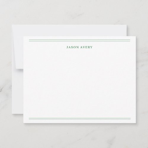 Simple Forest Green Classic Double Lined Note Card