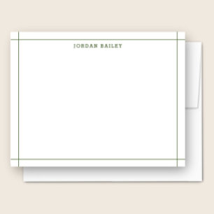 Simple Forest Green Geometric Modern Professional Note Card