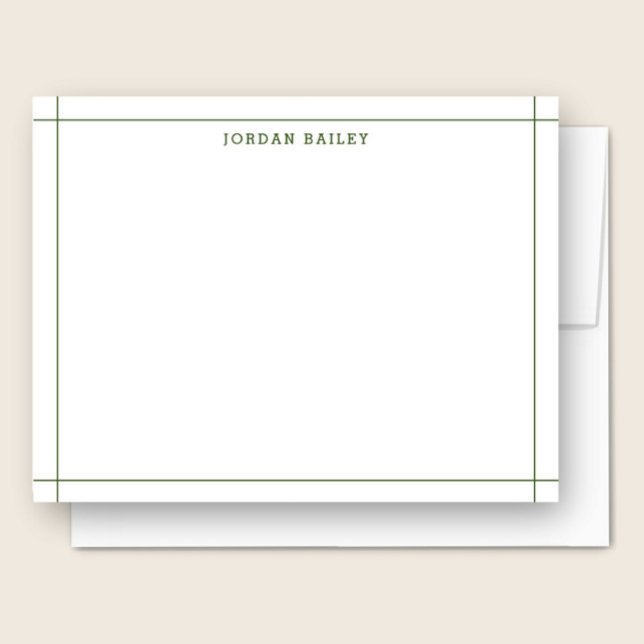 Simple Forest Green Geometric Modern Professional Note Card (Creator Uploaded)