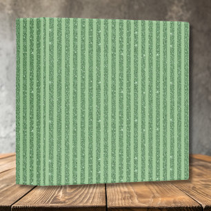 Simple Forest Green Glitter Style Vertical Stripes 3 Ring Binder