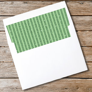 Simple Forest Green Glitter Style Vertical Stripes Envelope Liner