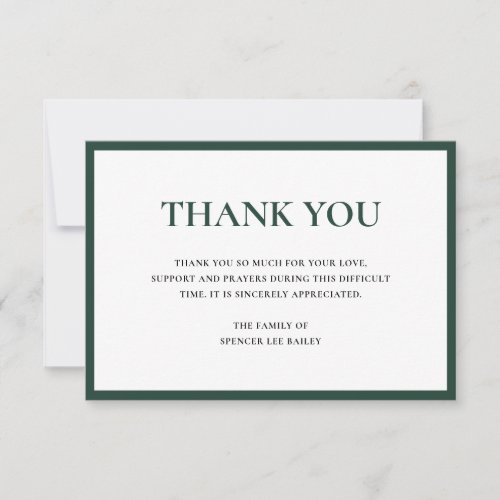 Simple Forest Green Traditional Sympathy Funeral