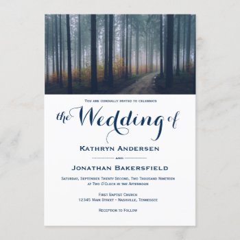 Simple Forest Trees Fall Wedding Invitations by WillowTreePrints at Zazzle