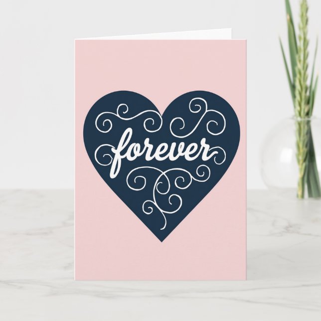 Simple Forever Heart Swirls Card (Front)