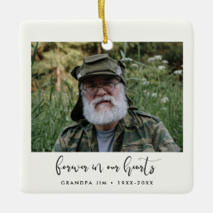 Simple Forever in our hearts memorial Ceramic Ornament