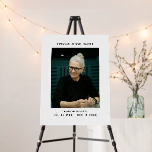 Simple Forever In Our Hearts Memory Funeral Photo  Foam Board