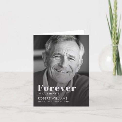 Simple Forever In Our Hearts Photo Funeral Program