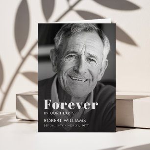 Simple Forever In Our Hearts Photo Funeral Program