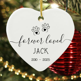 Simple Forever Loved Pet  Ceramic Ornament