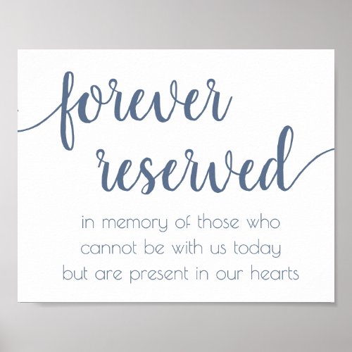 Simple Forever Reserved  Dusty Blue Memorial Poster