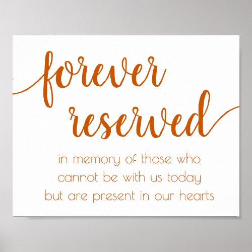Simple Forever Reserved  Fall Orange Memorial Poster