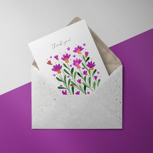 Simple forget me not flowers Thank you Card