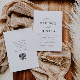 simple formal calligraphy wedding invitation