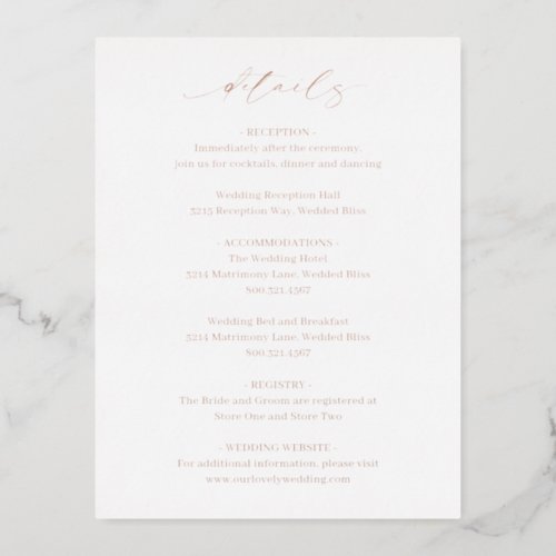 Simple Formal Classic Wedding Enclosure Card