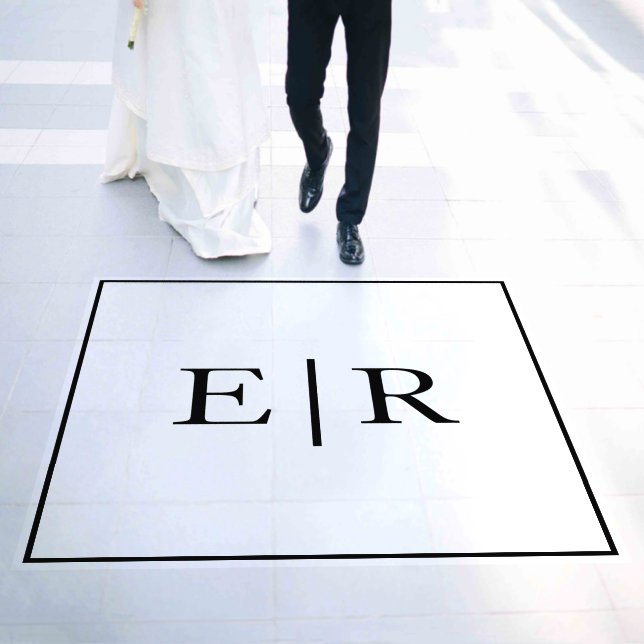 Simple Formal Elegant Monogram Wedding Floor Decals (Wedding)