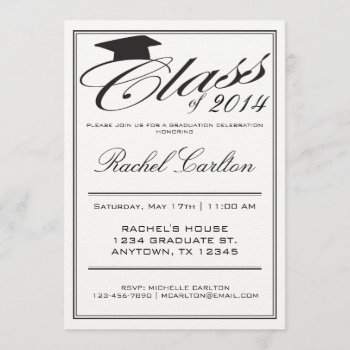 Simple Formal Graduation Celebration Invitation by aaronsgraphics at Zazzle
