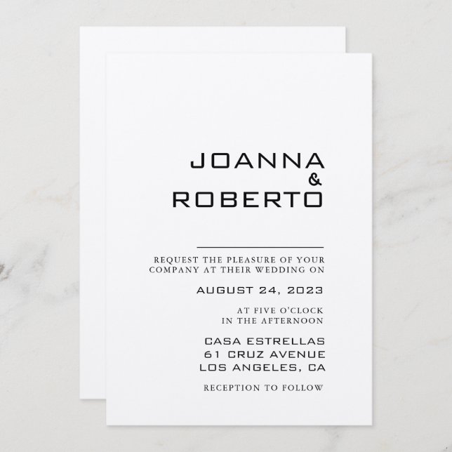 Simple Formal Kraft Wedding Invitation (Front/Back)