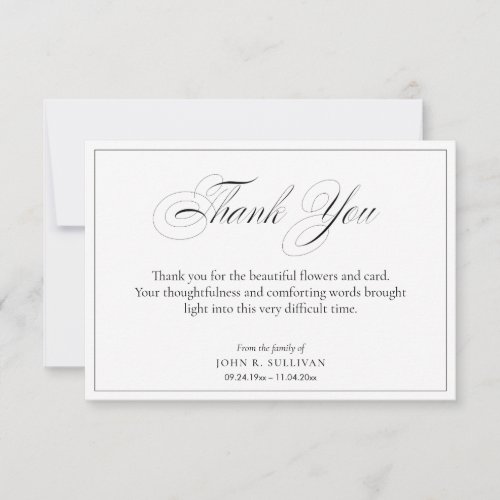 Simple Formal Script  Funeral Thank you