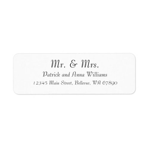 Simple Formal Style Mr And Mrs Address Label