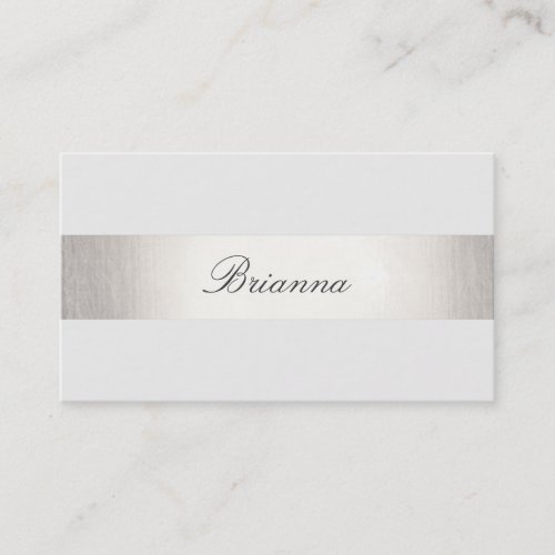 Simple Formal Wedding Consultant Silver Striped Business Card