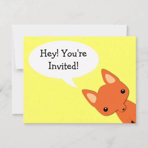 Simple Fox bear Birthday Invitation
