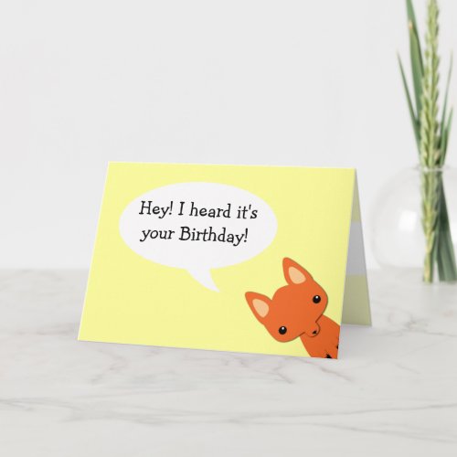 Simple Fox Birthday card